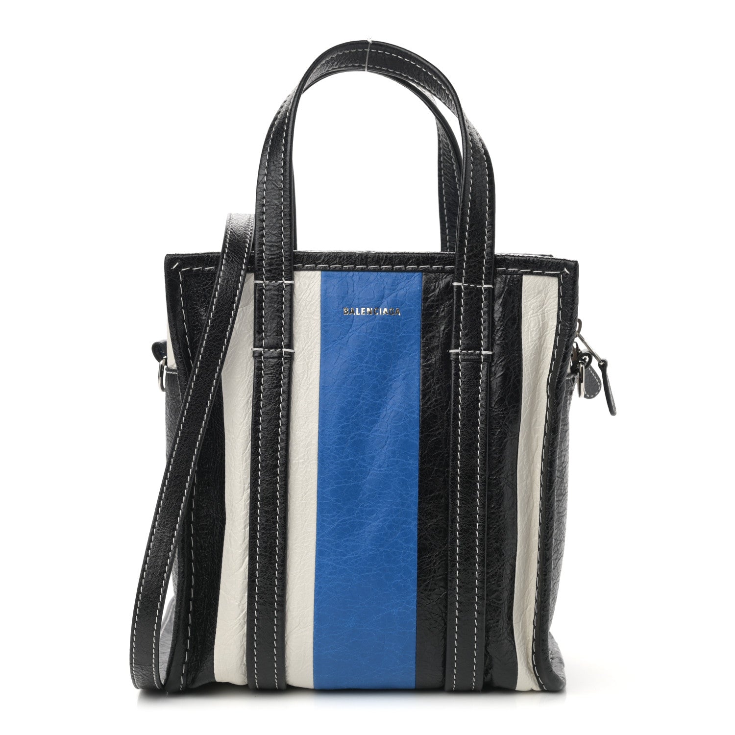 Balenciaga Agneau Arena Multicolore XS Bazar Shopper Tote Bleu White Black 1 of 9
