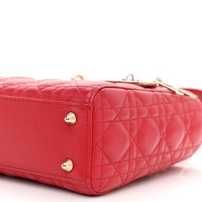 Christian Dior Lambskin Cannage Small Lucky Badges My Lady Dior Red 8 of 9