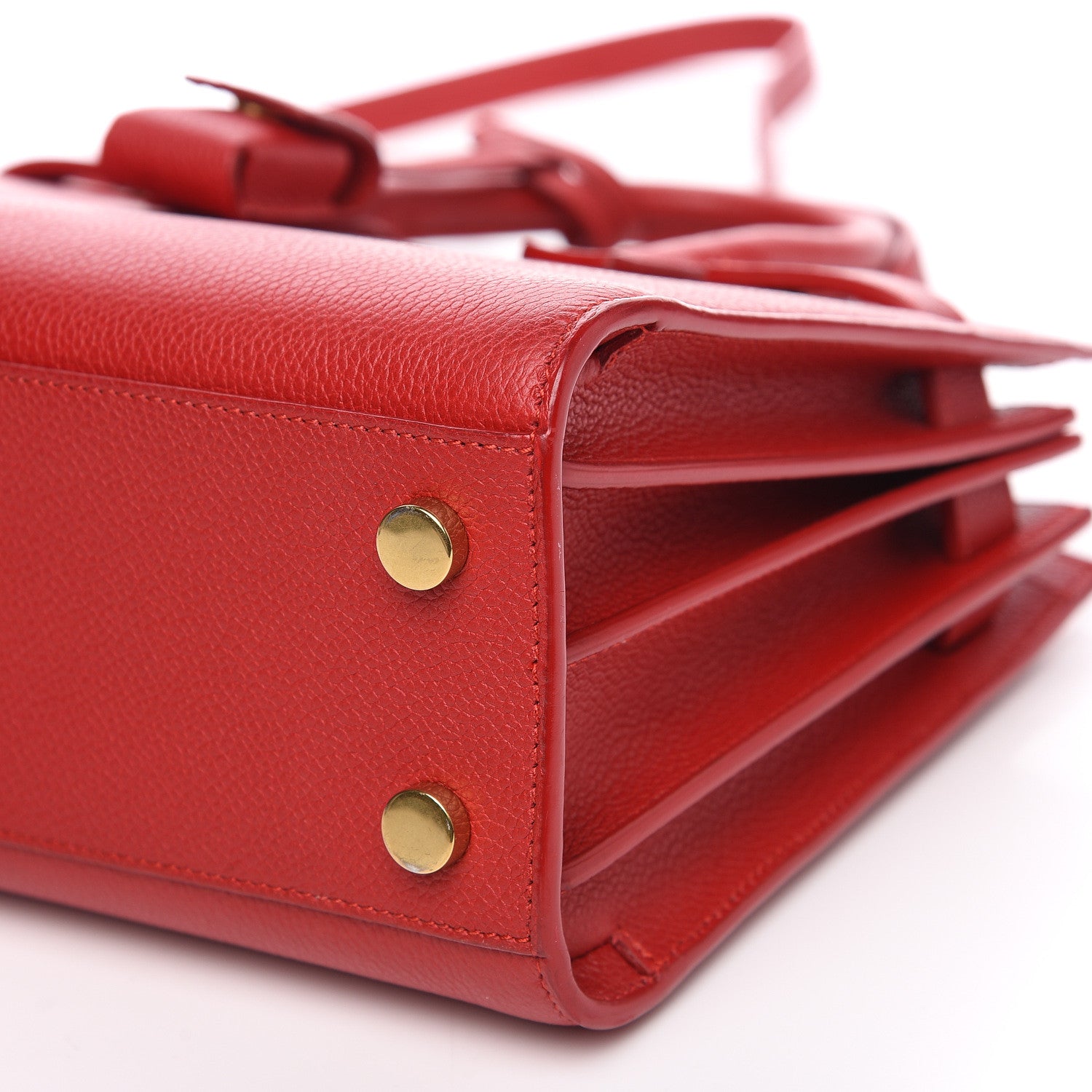Saint Laurent Grained Calfskin Nano Sac De Jour Lipstick Red 10 of 11