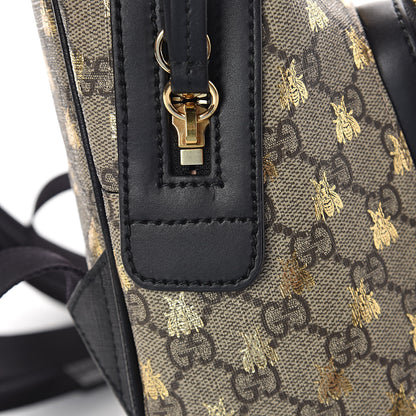 Gucci GG Supreme Monogram Bees Print Small Day Backpack Beige Oro Black 10 of 10
