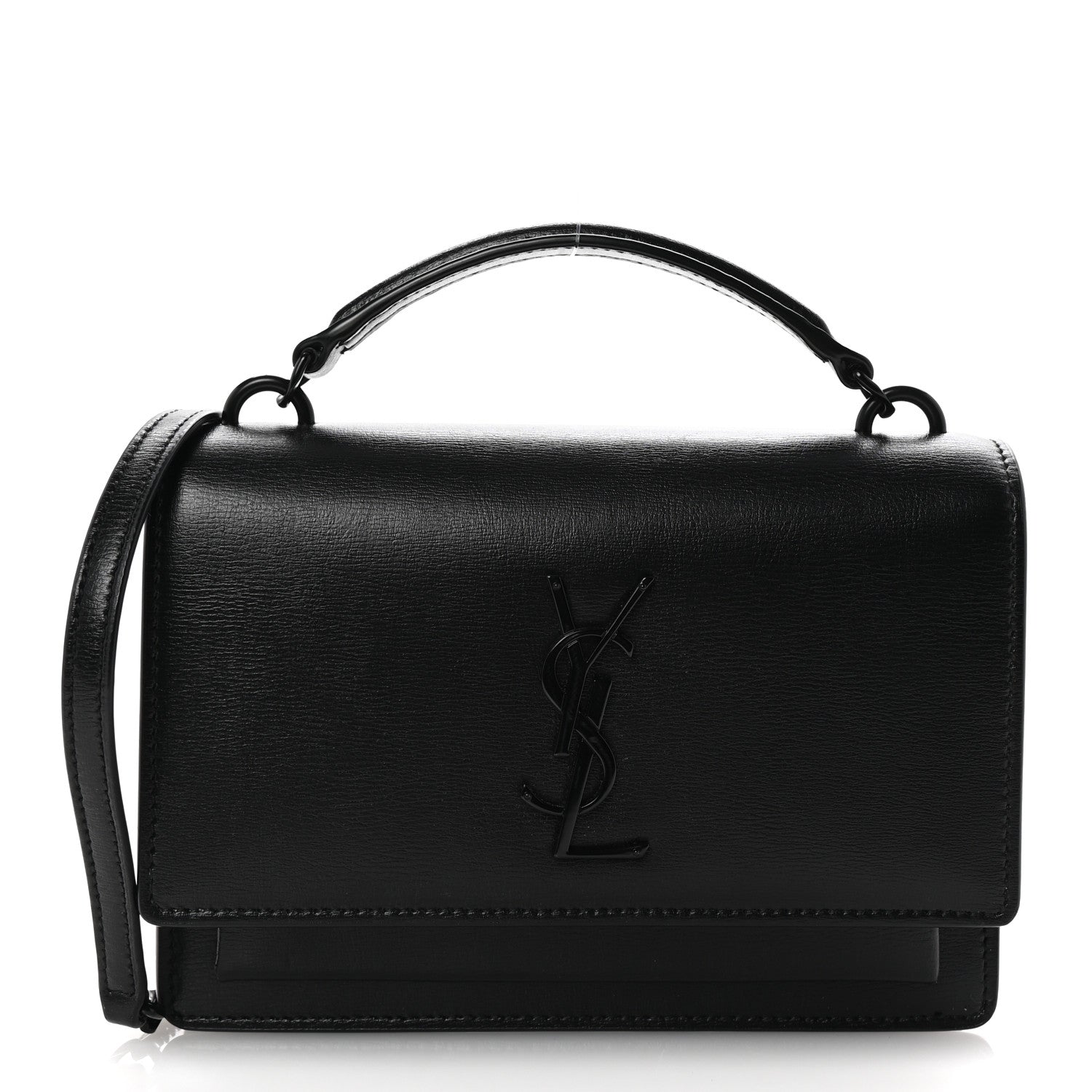 Saint Laurent Calfskin Monogram Sunset Chain Wallet Black 1 of 10