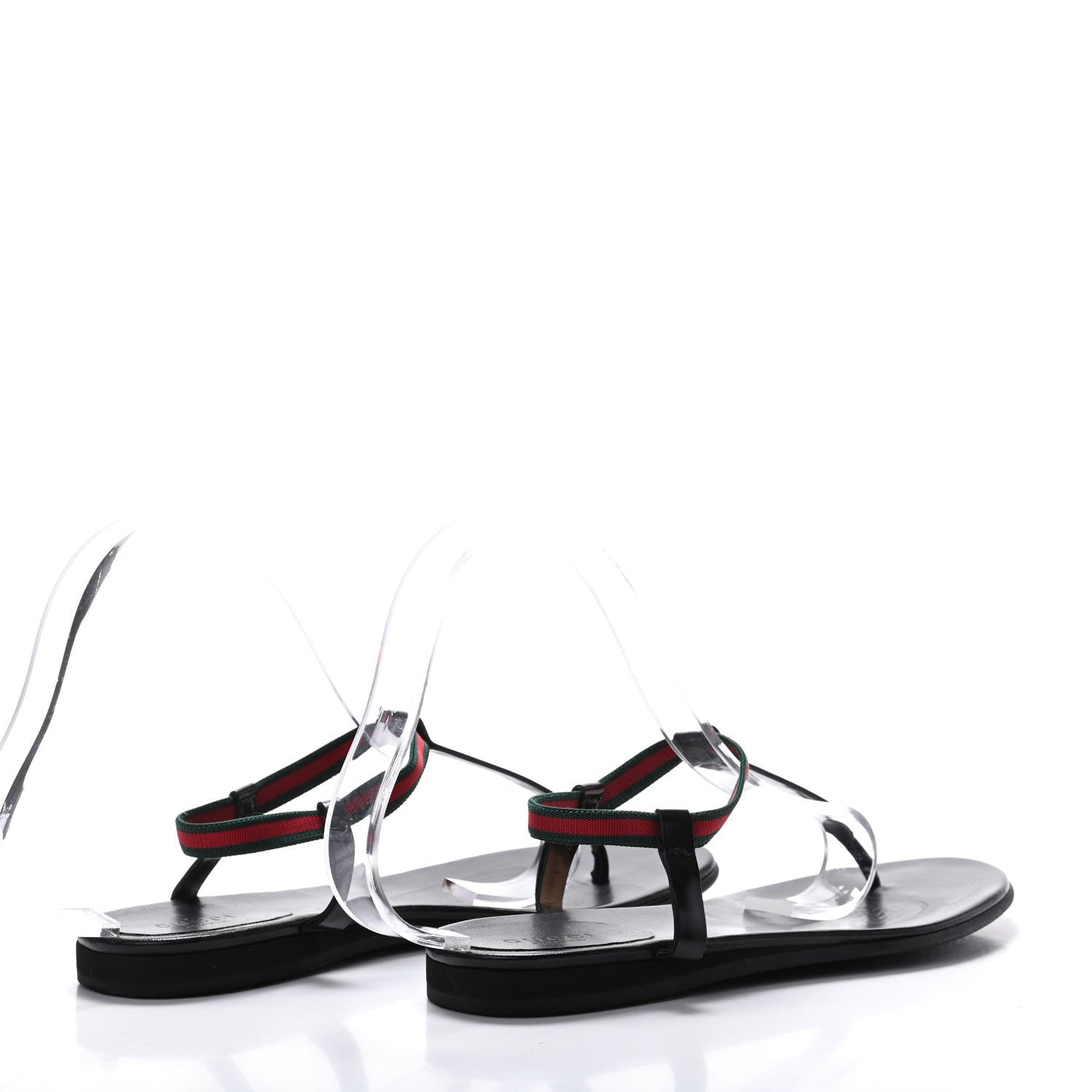 Gucci Nappa Web Wimbledon Thong Sandals 36.5 Black 4 of 9