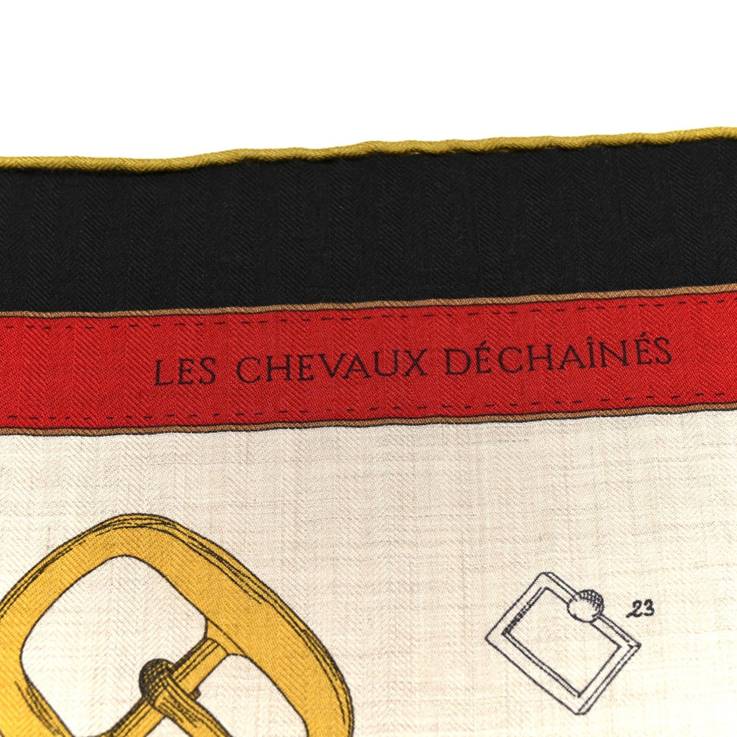 Cashmere Silk Chevaux Dechaines Shawl 140 Naturel Marine