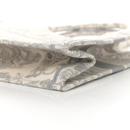 Christian Dior Canvas Embroidered Medium Dioriviera Toile De Jouy Book Tote Gray 10 of 11