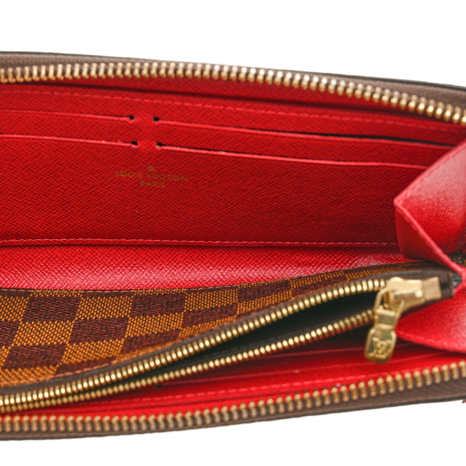 Louis Vuitton Damier Ebene Clemence Wallet Cherry 5 of 9