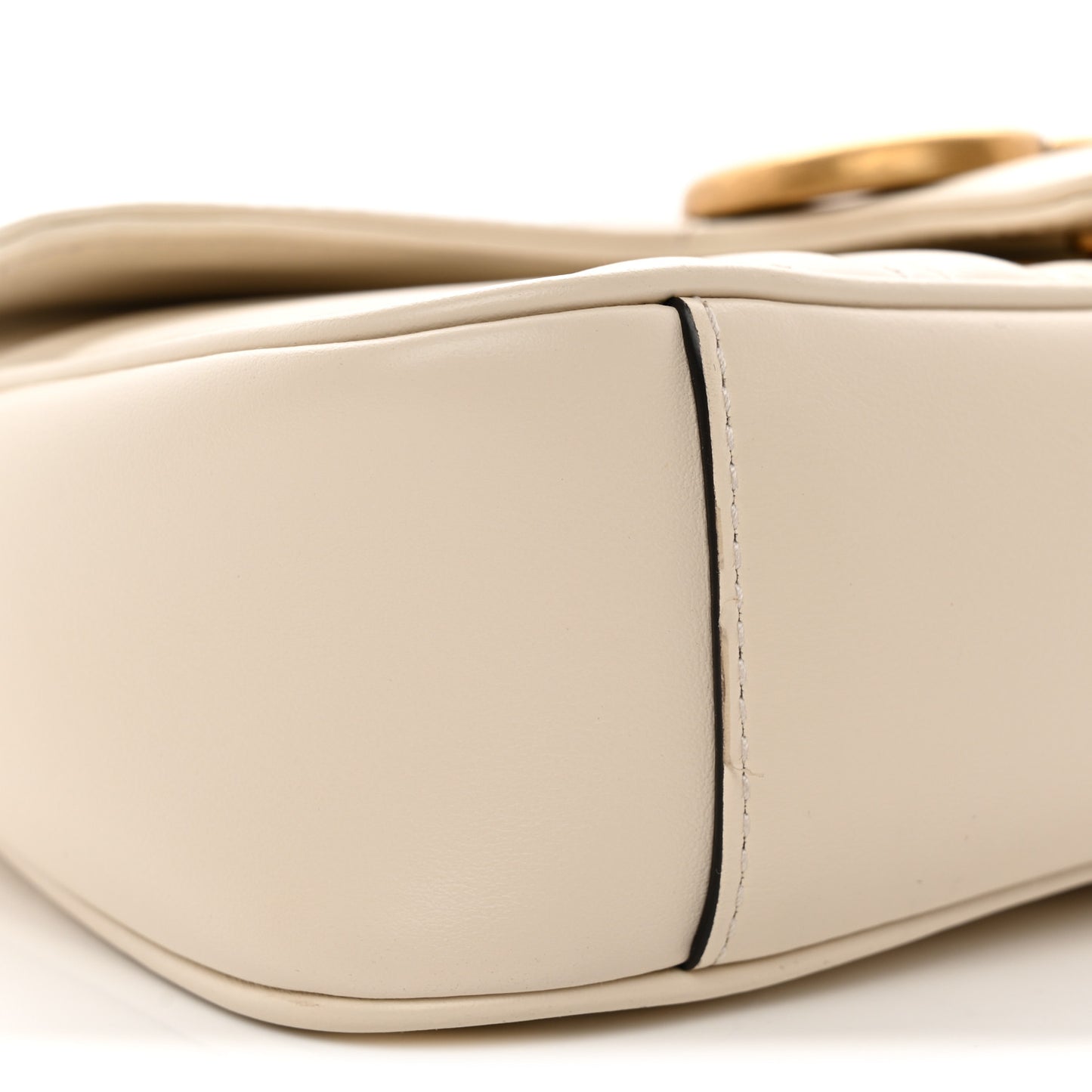 Calfskin Matelasse Mini GG Marmont Shoulder Bag White