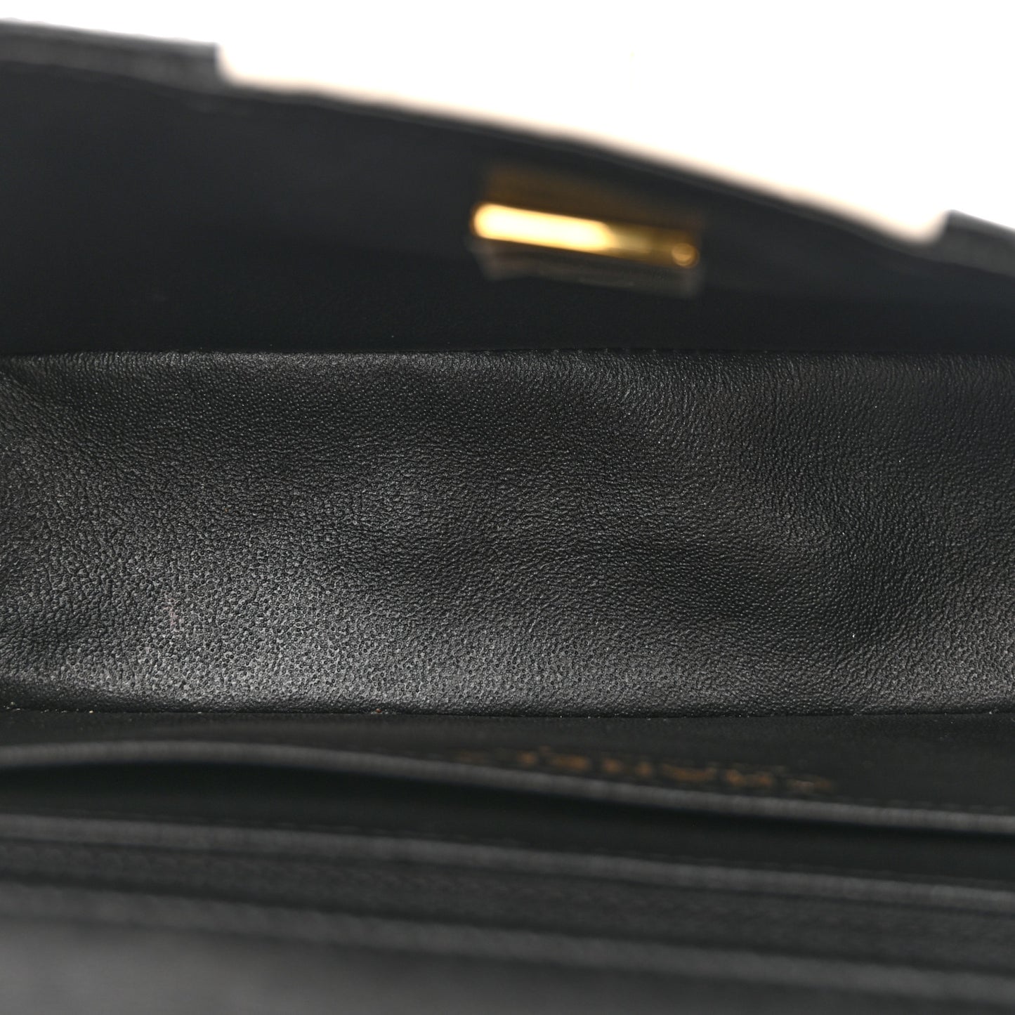 Lambskin Quilted Mini Rectangular Flap Black White