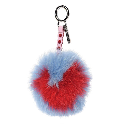Fendi Fox Fur Vitello Dolce Heart Studded Pom Pom Bag Charm Nebula Rosso 1 of 5
