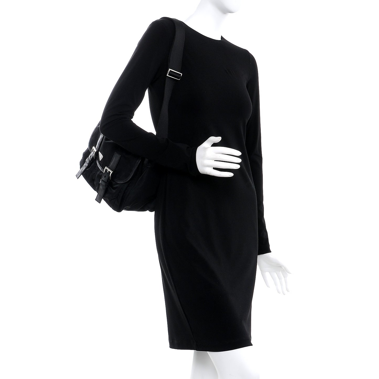 Nylon Vela Messenger Bag Black