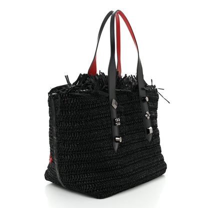Christian Louboutin Raffia Medium Frangibus Starlight Tote Black 3 of 10