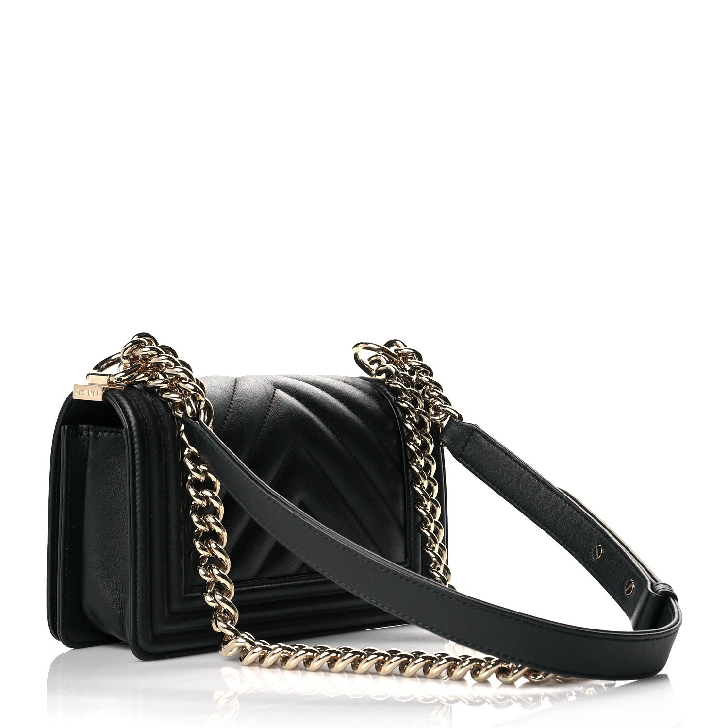 Chanel Lambskin Chevron Quilted Small Boy Flap Black 3 of 10