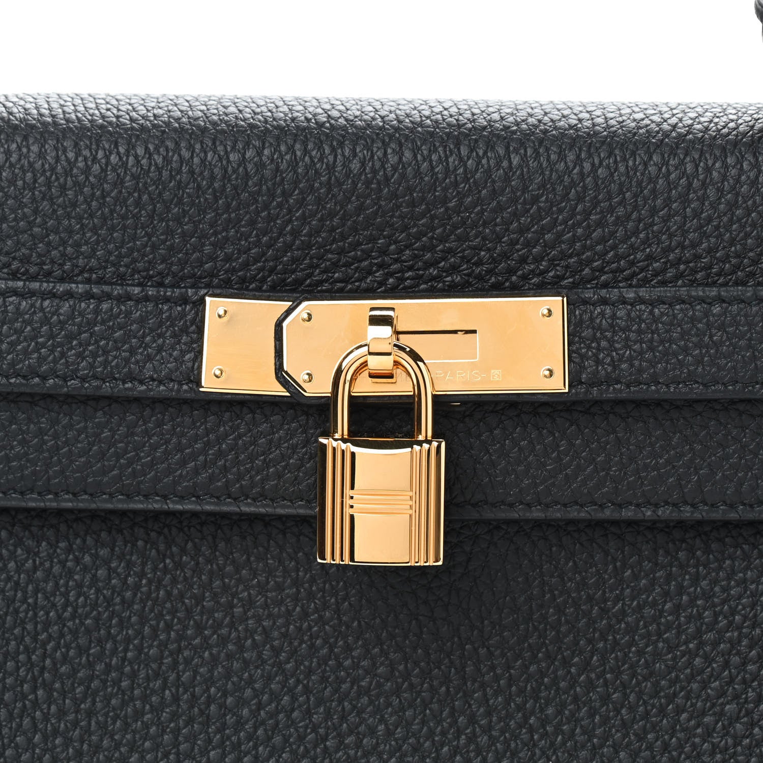 Hermes Togo Matte Alligator Kelly Retourne Touch 28 Black 9 of 10