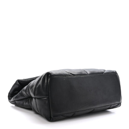 Saint Laurent Lambskin Quilted Monogram Monochrome Medium Loulou Puffer Chain Satchel Black 4 of 11