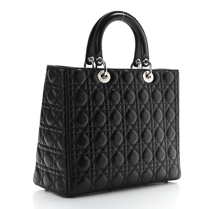 Christian Dior Lambskin Cannage Large Lady Dior Black 3 of 13