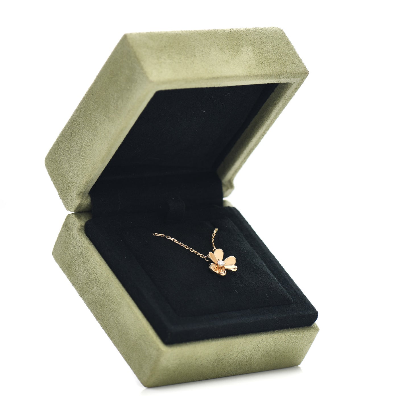 18K Yellow Gold Diamond Mini Frivole Pendant Necklace