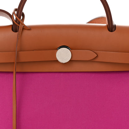 Hermes Vache Hunter Toile Herbag Zip 31 PM Magnolia Fauve 9 of 11