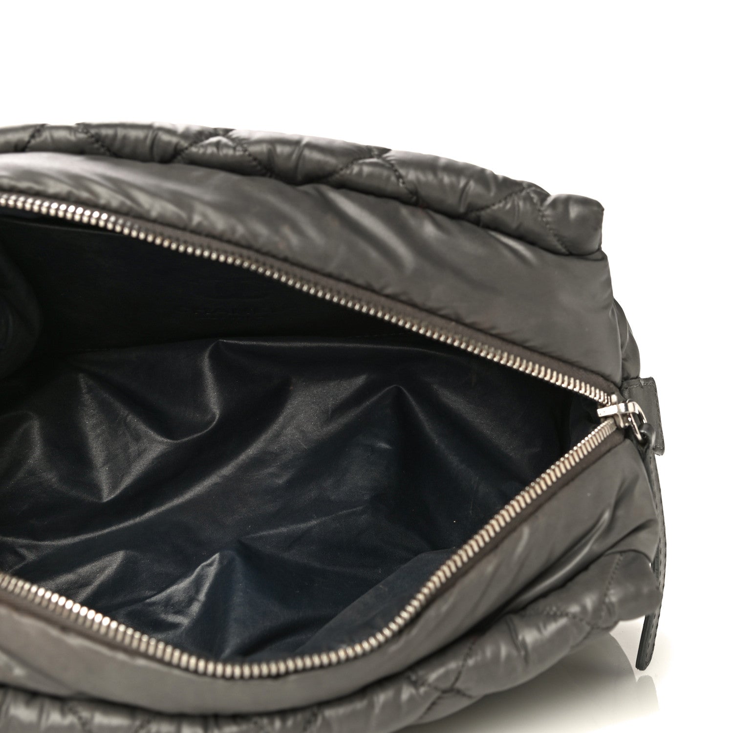 Chanel Nylon Quilted Cocoon Cosmetic Case Grey 5 of 16
