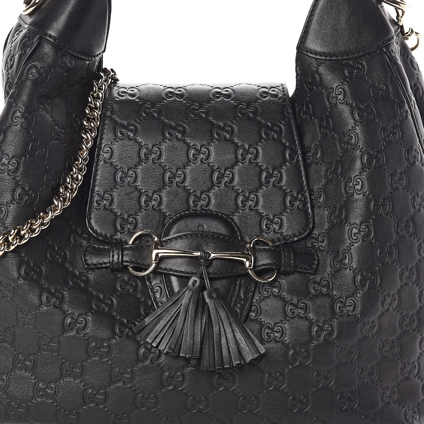 Guccissima Medium Emily Hobo Black