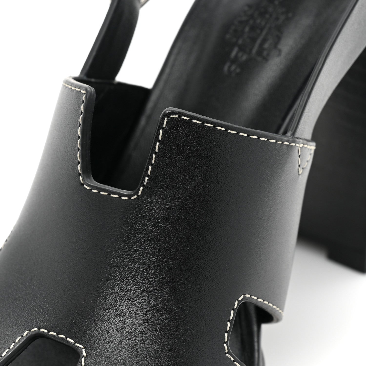 Hermes Calfskin Eris 90 Sandals 37 Black 9 of 9