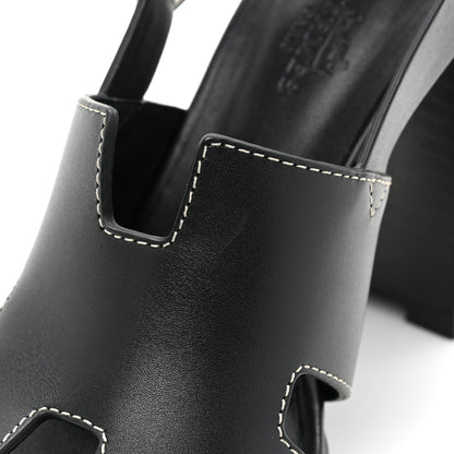 Hermes Calfskin Eris 90 Sandals 37 Black 9 of 9