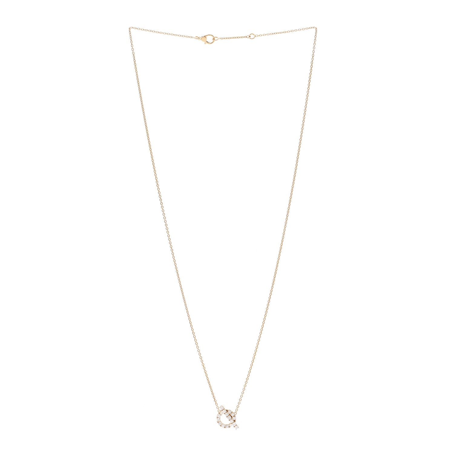 Hermes 18K Rose Gold Diamond Finesse Pendant Necklace 3 of 6
