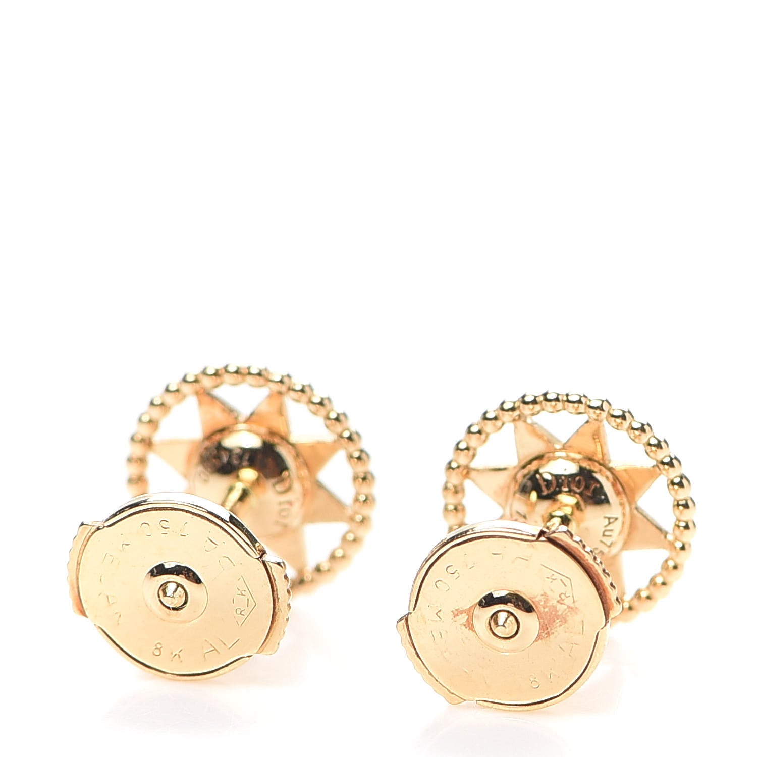 Christian Dior 18K Yellow Gold Diamond XS Rose Des Vents Earrings 4 of 5