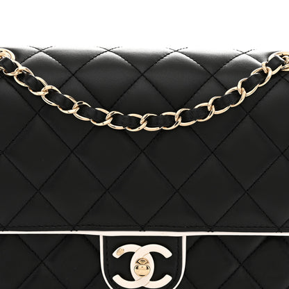 Chanel Lambskin Quilted Resin Graphic Frame Flap Bag Black White 8 of 11