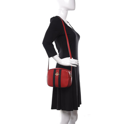 Gucci Calfskin Web Small Webby Bee Shoulder Bag Red 2 of 14