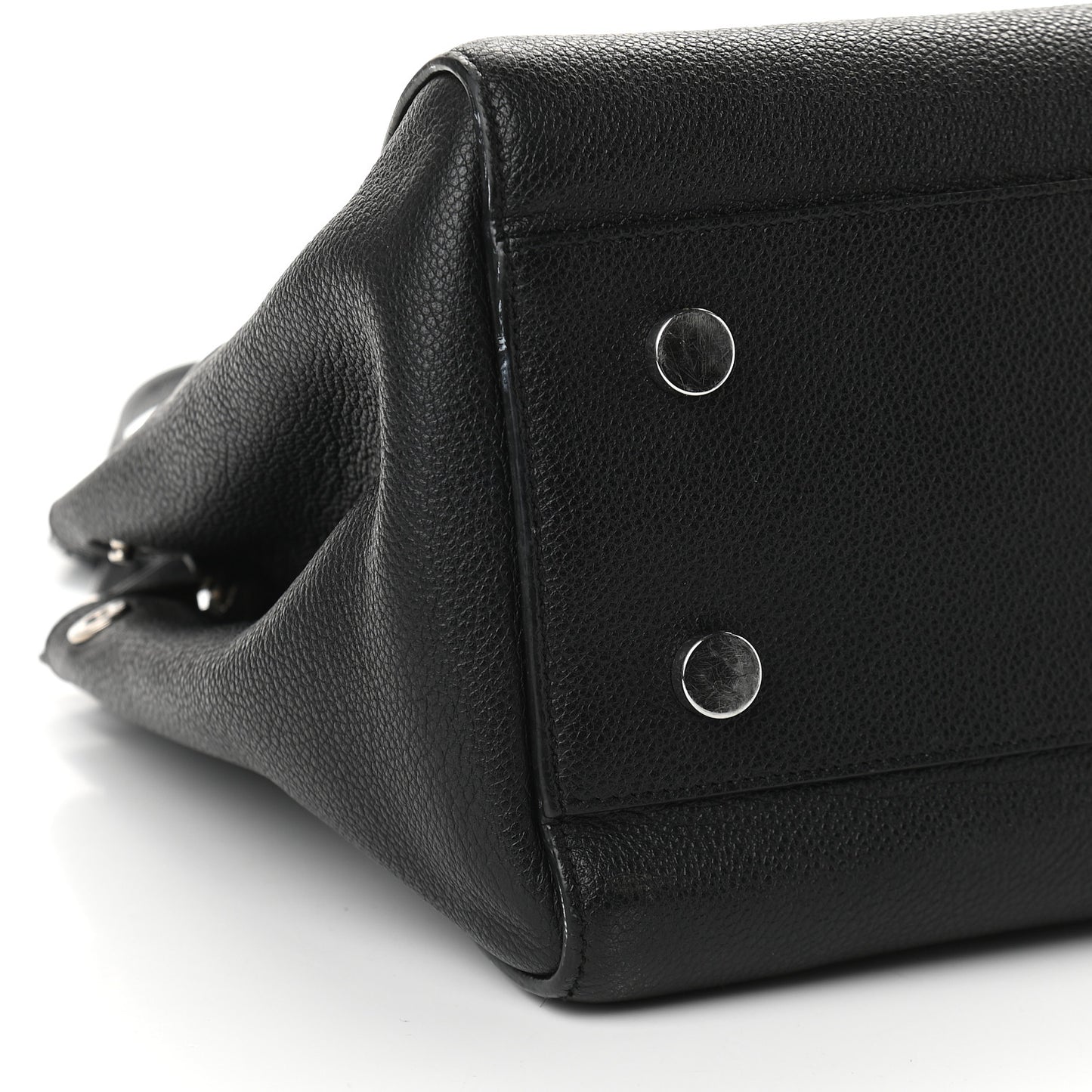 Grained Calfskin Medium Cabas Rive Gauche Black