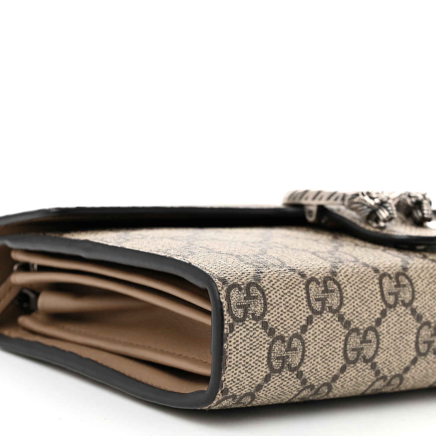 GG Supreme Monogram Mini Dionysus Chain Wallet Beige Taupe