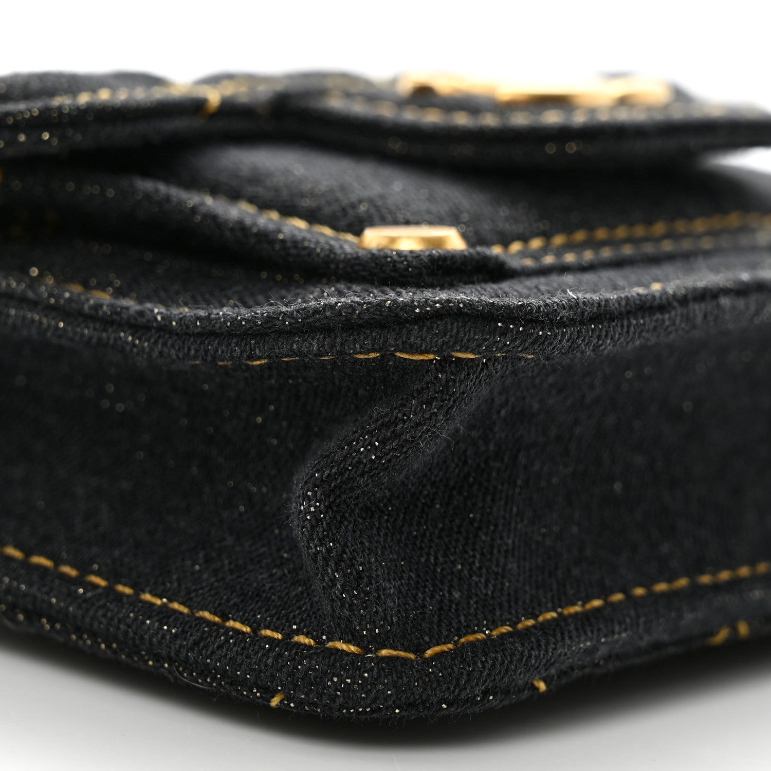 Chanel Denim Quilted Double You Card Holder On Chain Blue 9 of 10