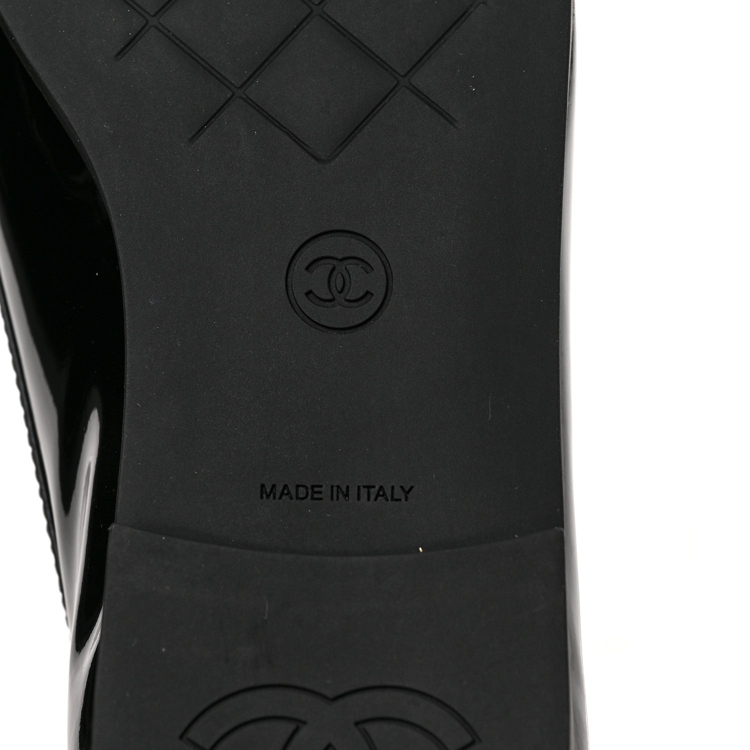Chanel Patent CC Mocassin Loafers 38 Black 6 of 9