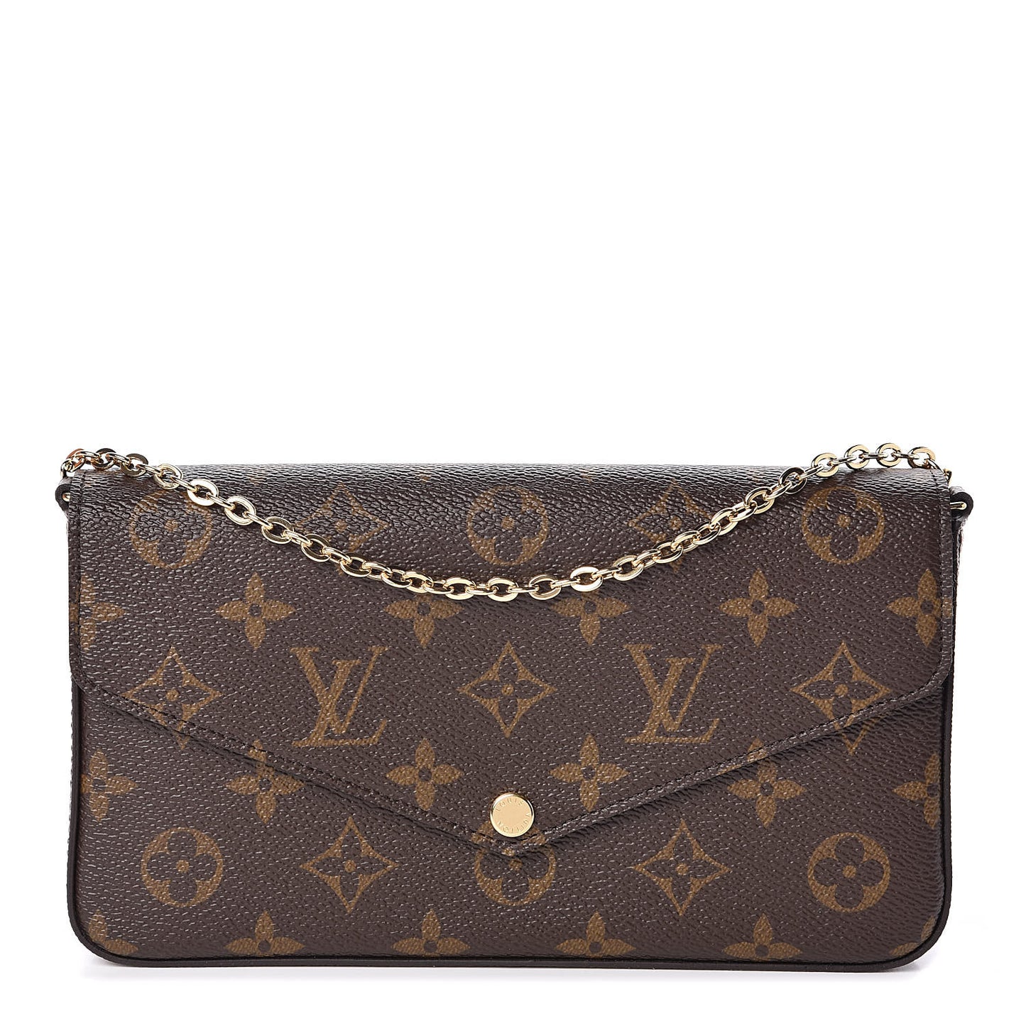 Monogram Pochette Felicie Chain Wallet Fuchsia