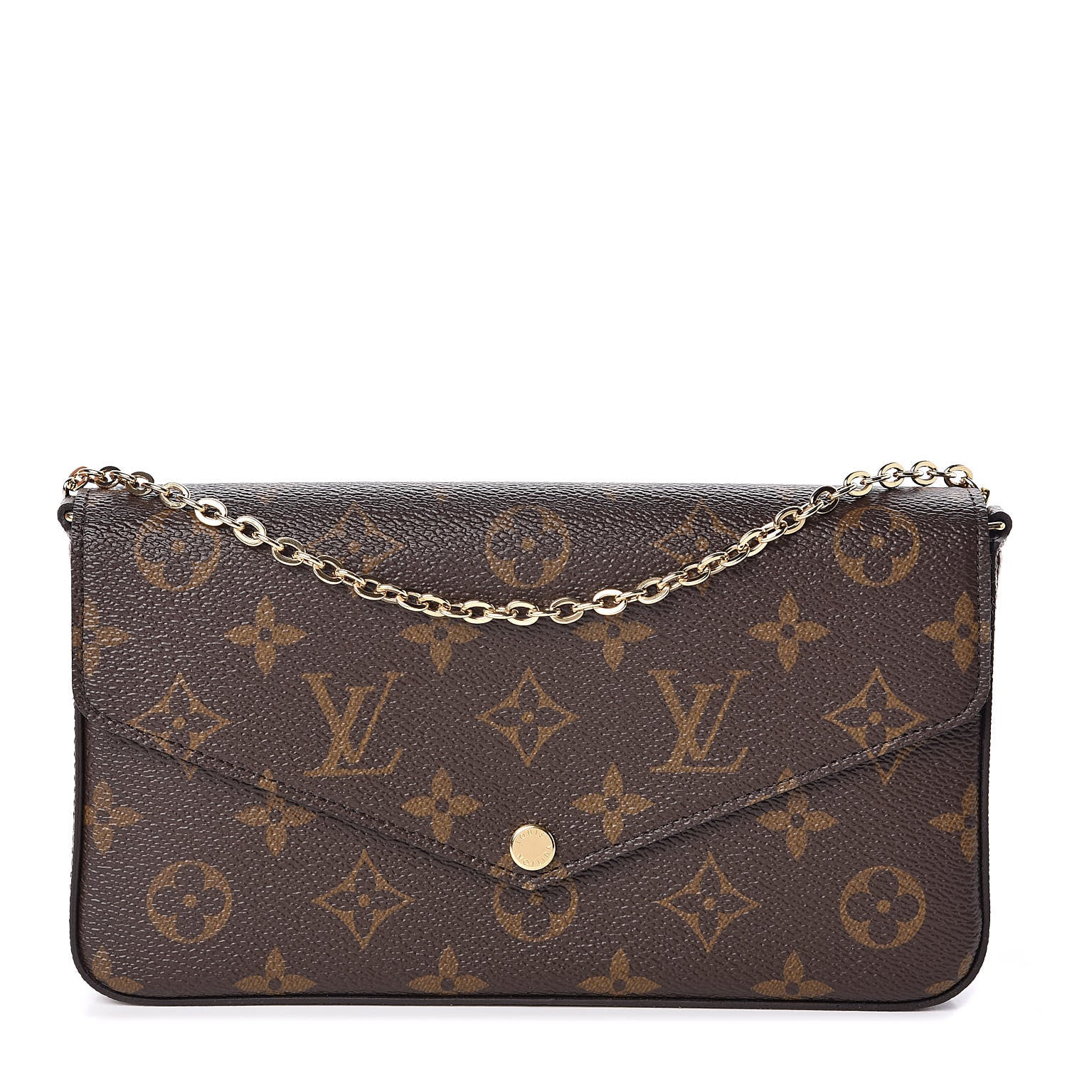Louis Vuitton Monogram Pochette Felicie Chain Wallet Fuchsia 1 of 10
