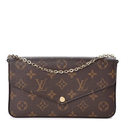 Louis Vuitton Monogram Pochette Felicie Chain Wallet Fuchsia 1 of 10