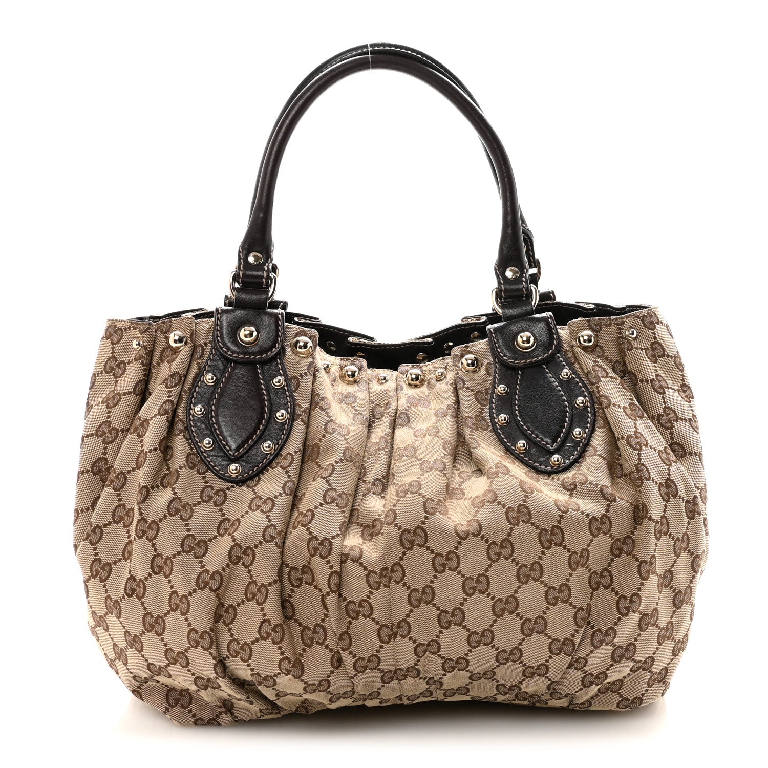 Gucci Monogram Studded Pelham Tote Dark Brown 1 of 10