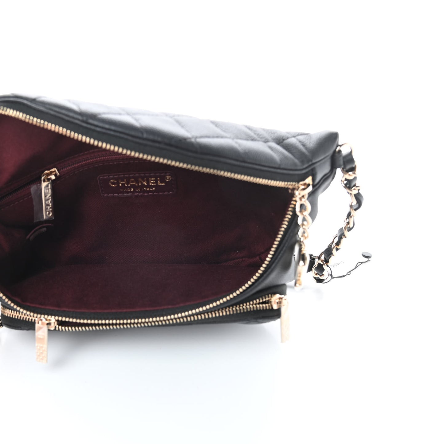 Caviar Quilted Business Affinity Waist Belt Bag Black