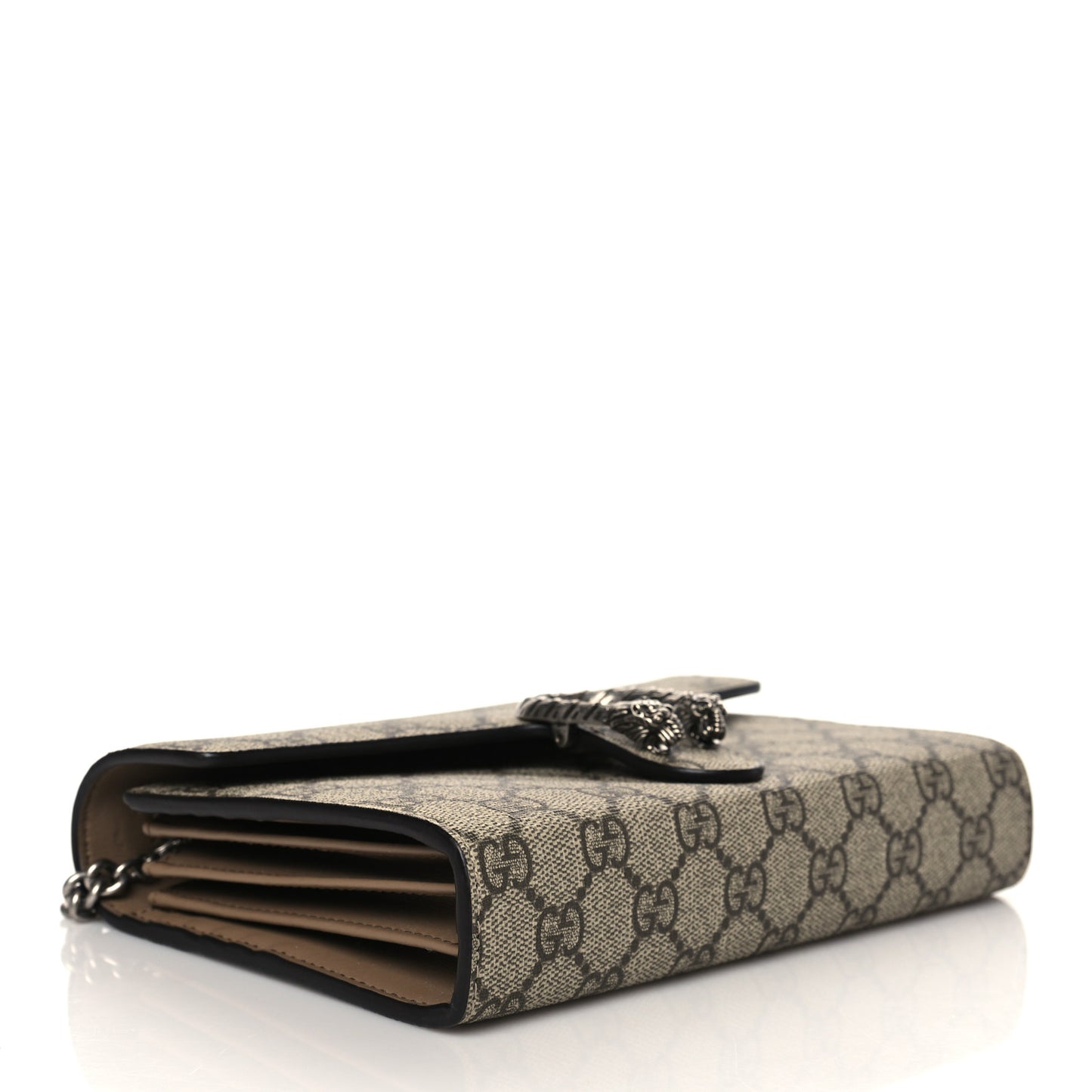GG Supreme Monogram Mini Dionysus Chain Wallet Beige Taupe