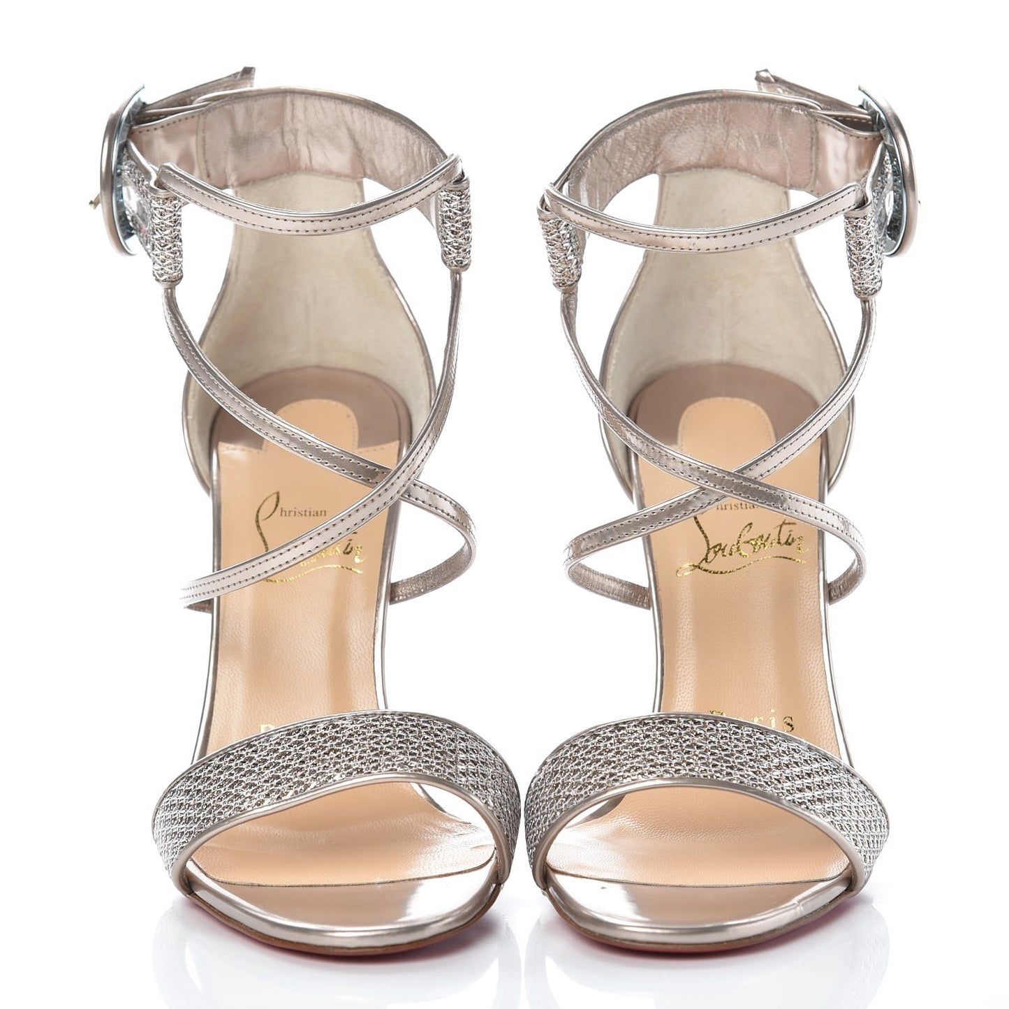 Glitter Mesh Choca Lux 100 Sandals 35 Silver