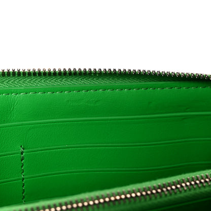 Bottega Veneta Calfskin Maxi Intrecciato Zip Wallet Parakeet 10 of 10