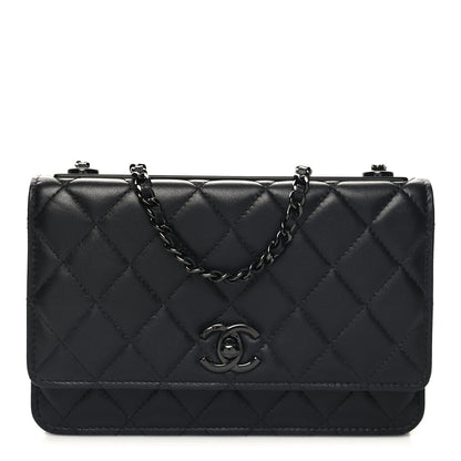 Chanel Lambskin Quilted Trendy CC Wallet On Chain WOC So Black 1 of 12
