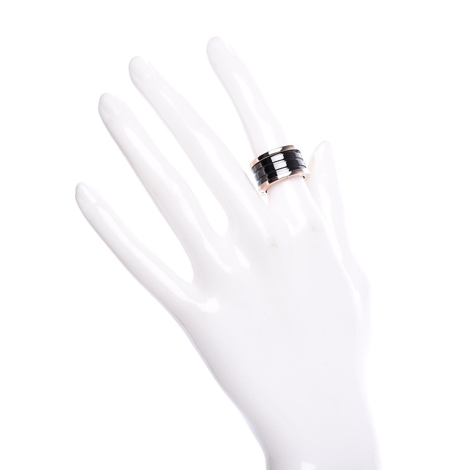 Bulgari 18K Rose Gold Black Ceramic B.Zero1 Four-Band Ring 49 4.75 2 of 7