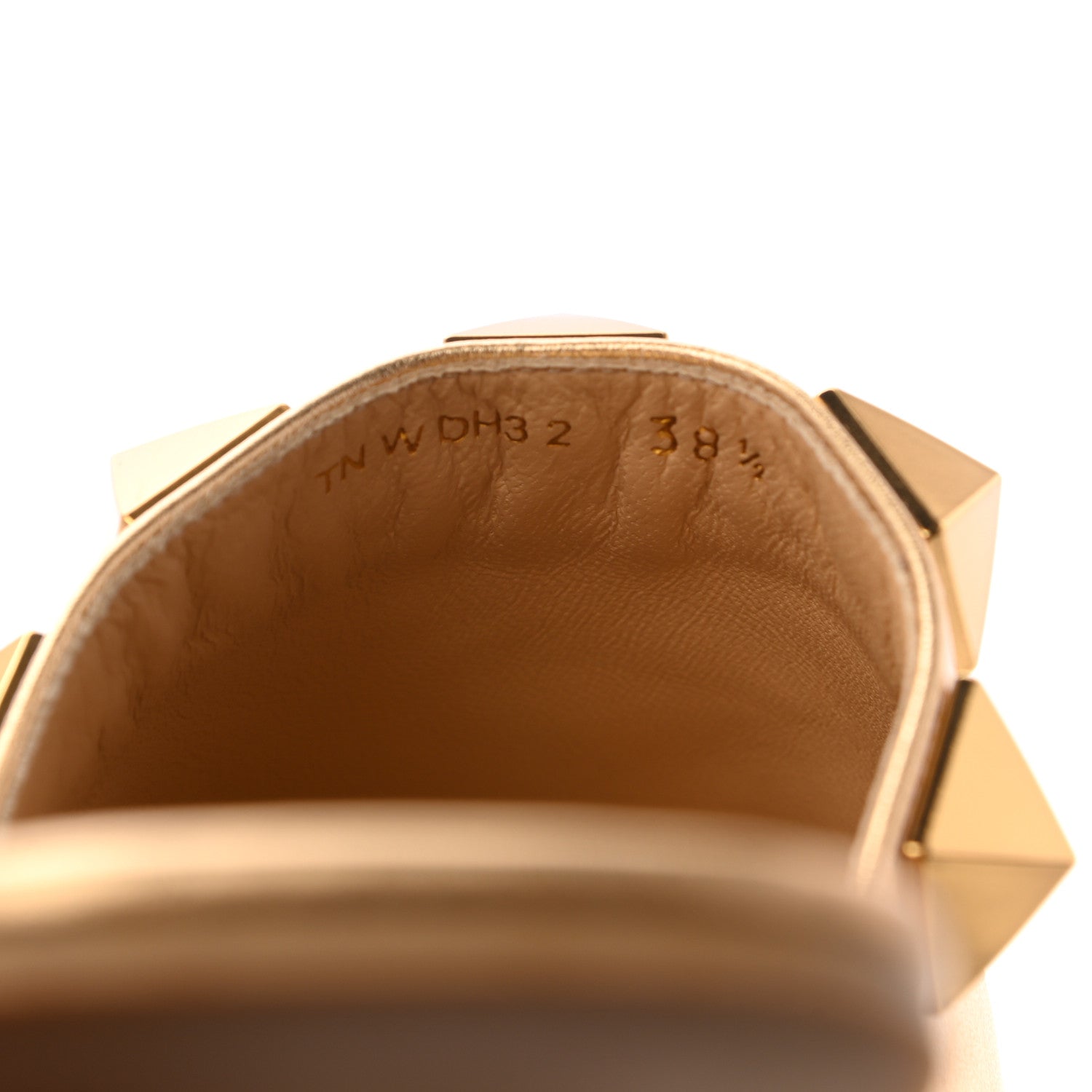 Valentino Garavani Metallic Nappa Roman Stud Slippers 38.5 Antique Brass 16 of 20