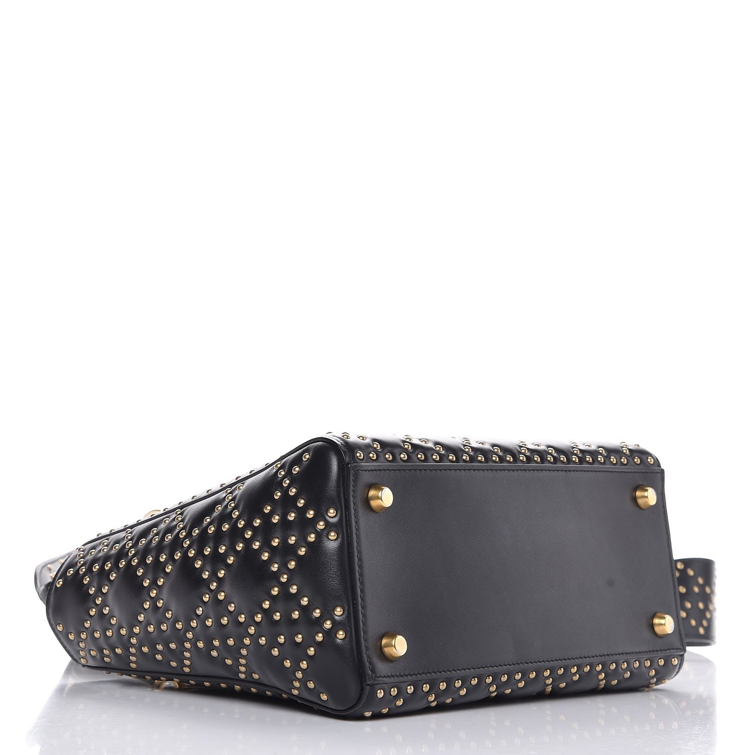 Christian Dior Calfskin Cannage Studded Medium Supple Lady Dior Black 5 of 10