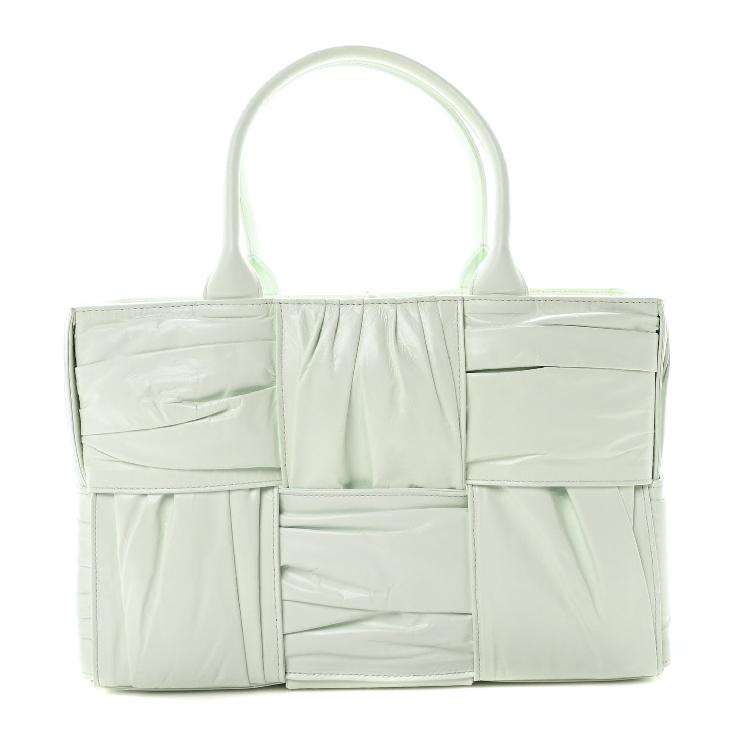 Foulard Intrecciato Pleated Medium Arco Tote Glacier Glacier