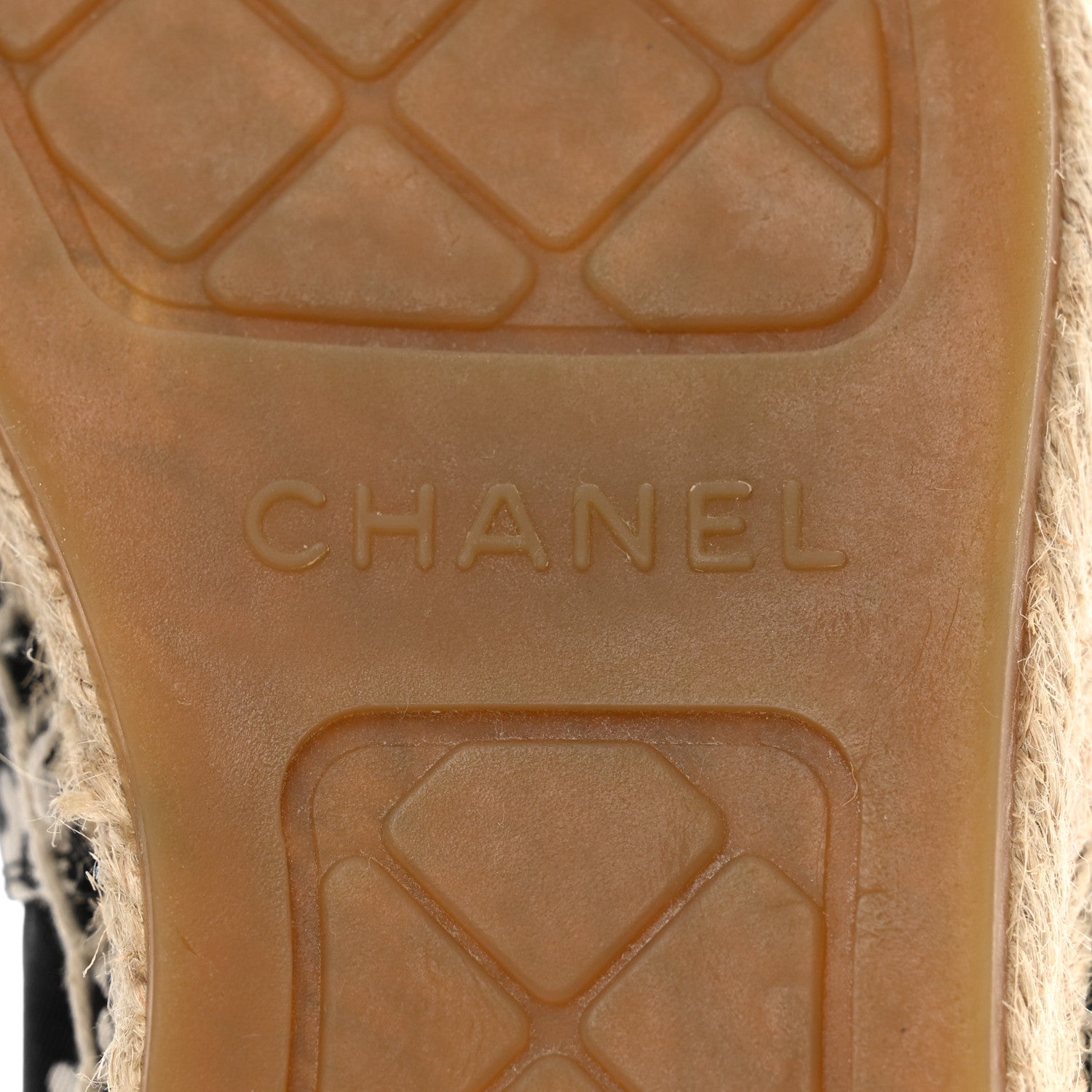 Chanel Fabric Printed Grosgrain Floral Espadrilles 38 Black Ivory 6 of 10