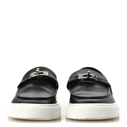 Hermes Calfskin Game Slip On Sneakers 39.5 Black 3 of 12