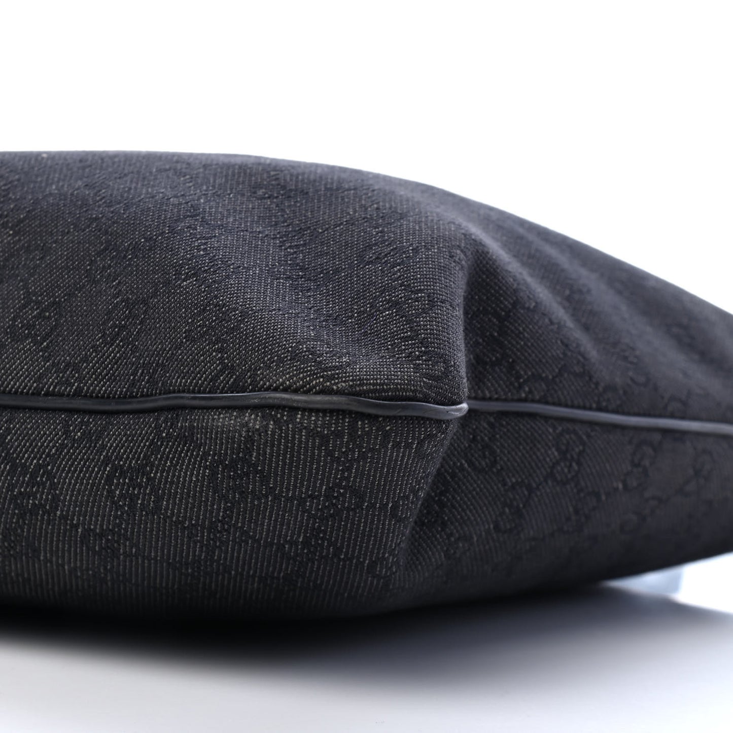 Denim Monogram Flat Messenger Bag Black
