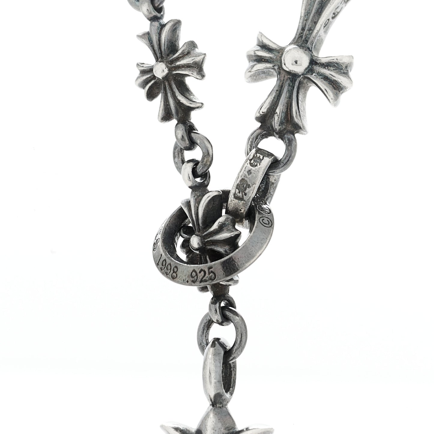Sterling Silver Lariat Cross Pendant Necklace