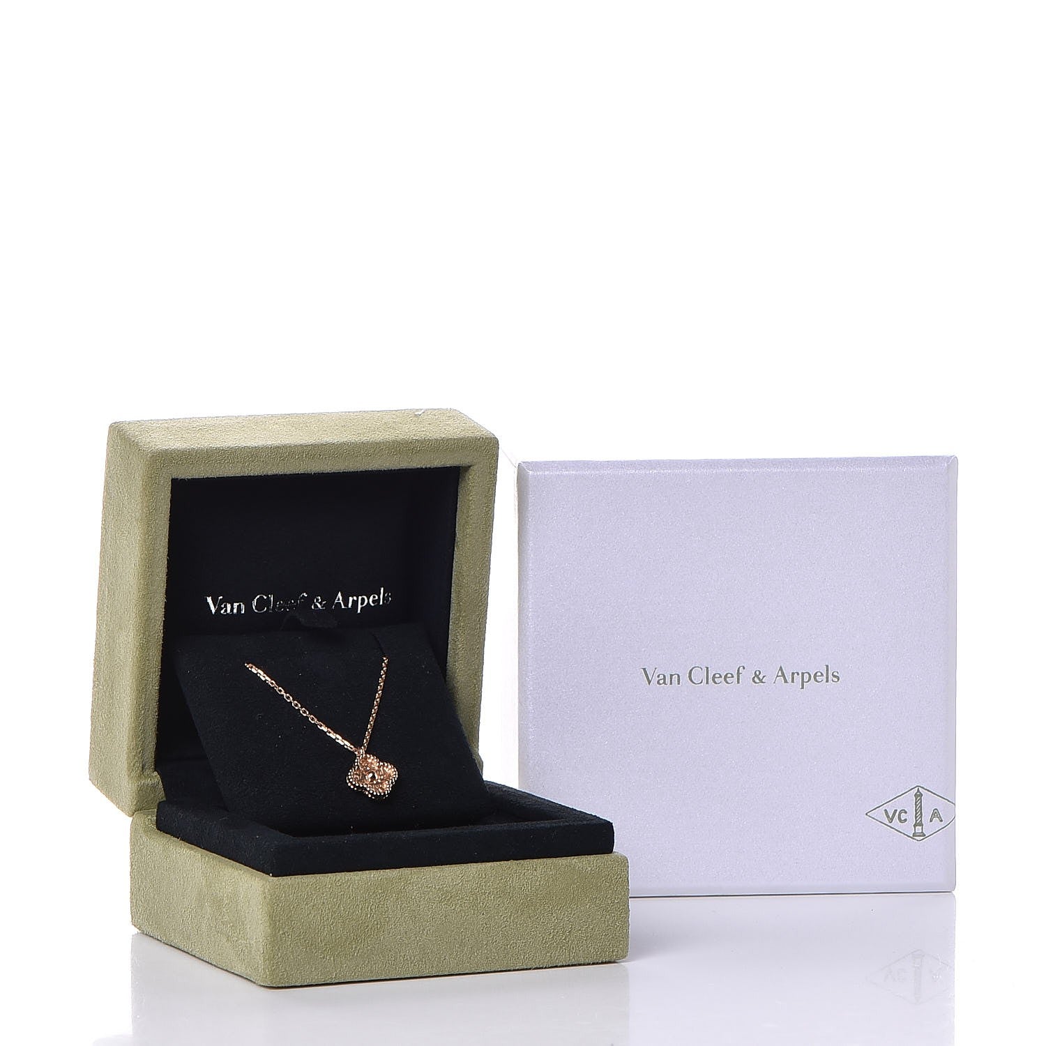 Van Cleef & Arpels 18K Rose Gold Sweet Alhambra Pendant Necklace 6 of 6